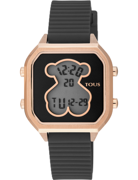 Reloj D-Bear Digital de acero IP dorado - TOUS